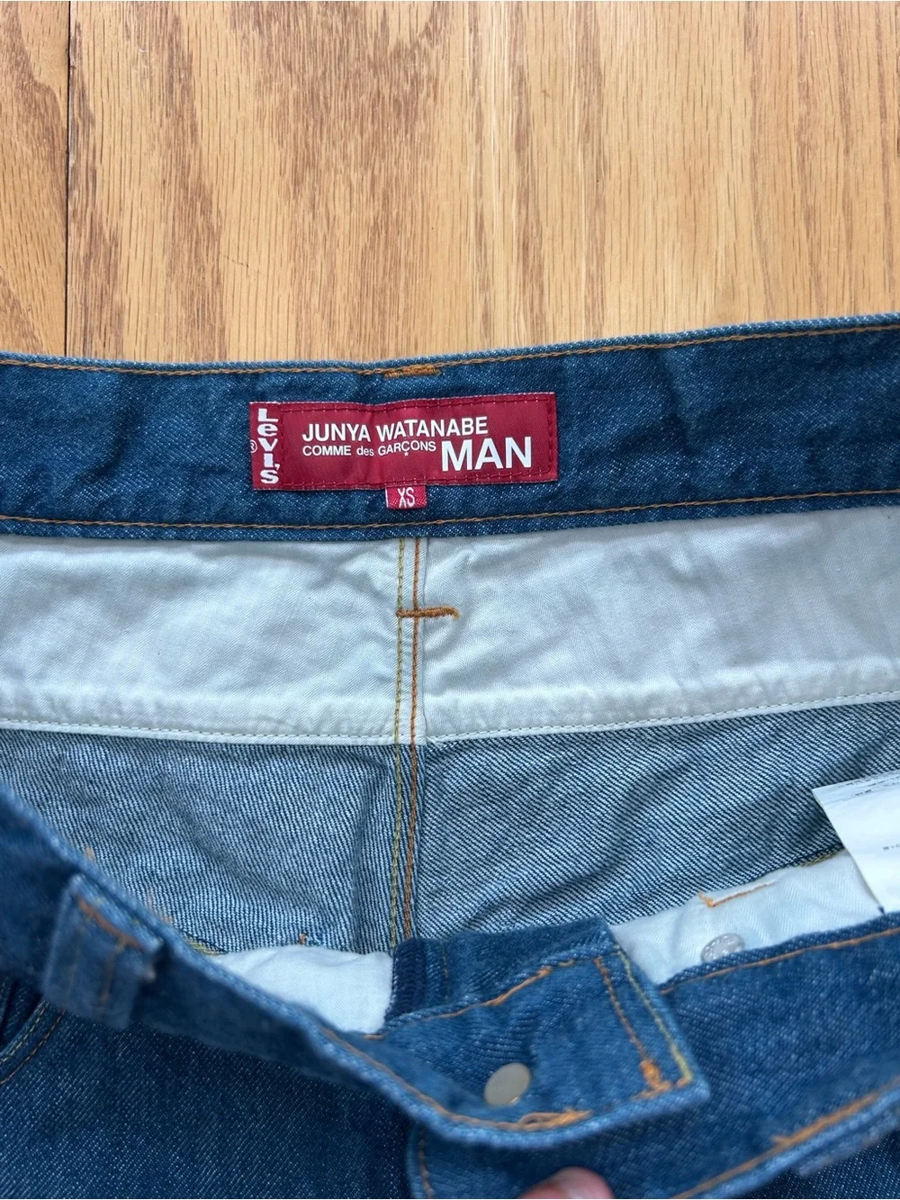 Junya Watanabe MAN x Levi's Camo Pocket Denim Jeans Indigo Blue Japan‎ Size XS
